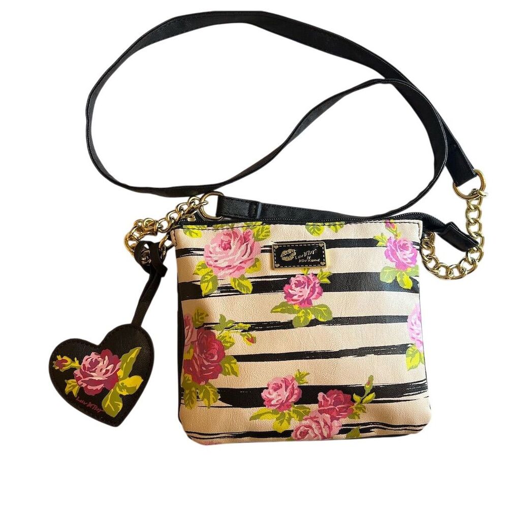 Betsey Johnson LUV Betsey Pink Roses Crossbody Bag NWOT